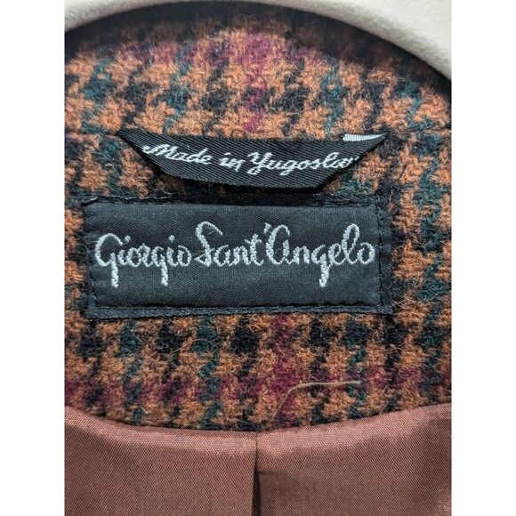Vintage Giorgio Sant Angelo 100% Wool Houndstooth Preppy Academia Jacket, 10 - Picture 8 of 8